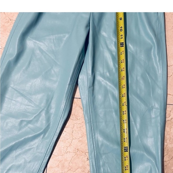 Alice & Olivia Teal Leather Pants Size small. - Picture 5 of 8
